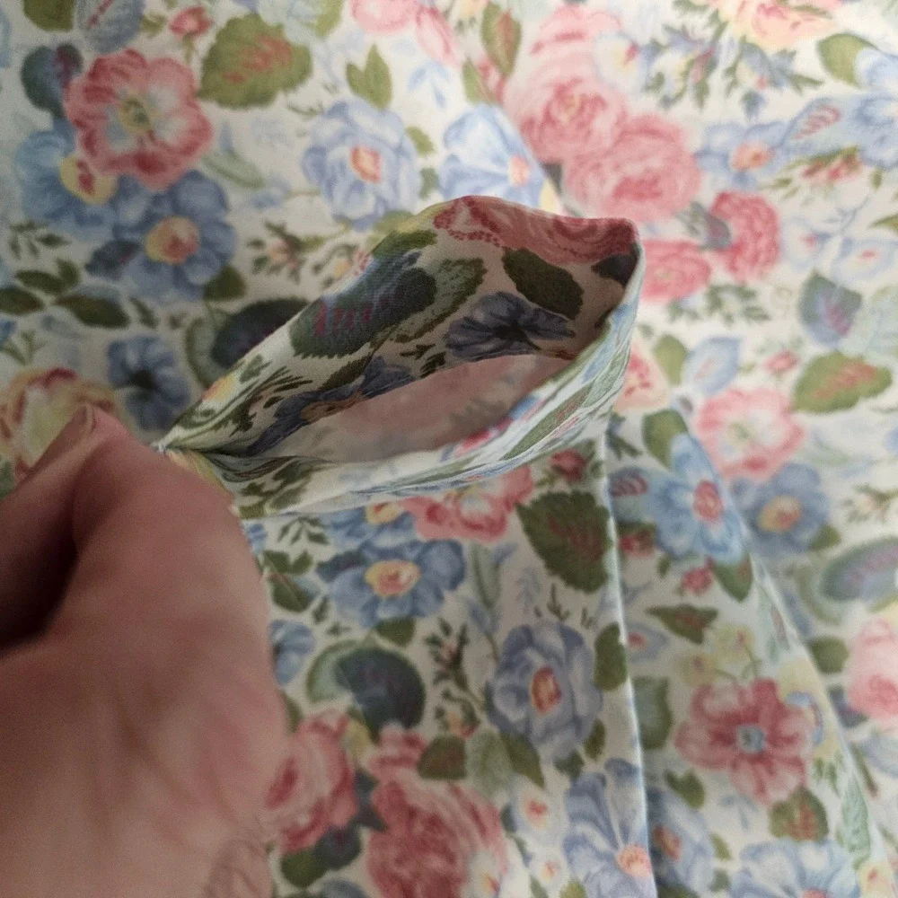 Vintage Laura Ashley Floral Curtain Panel Pink Rose Cottagecore Romatic 38x86